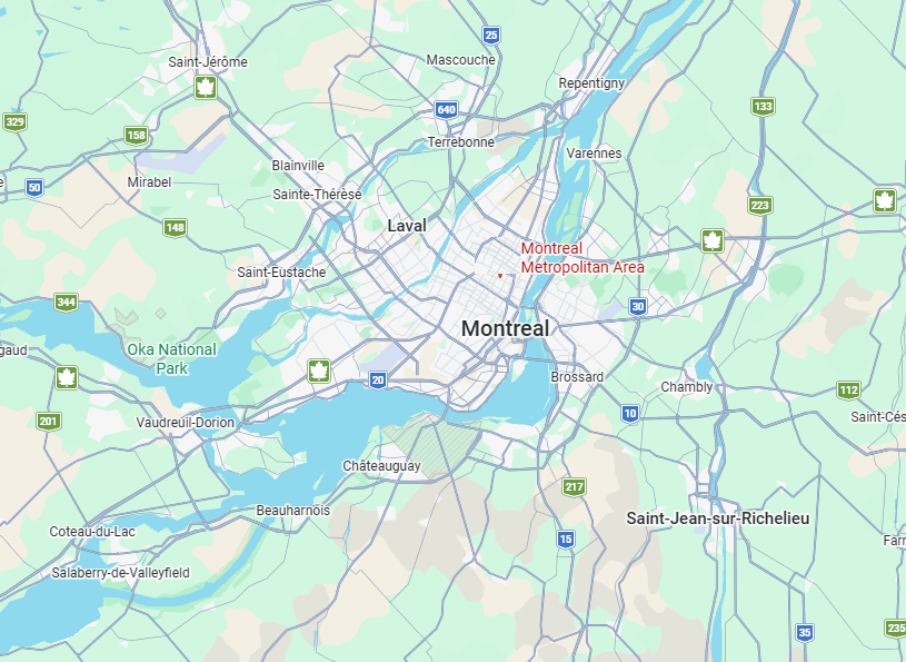 Carte du Grand Montréal et de la Rive-Sud